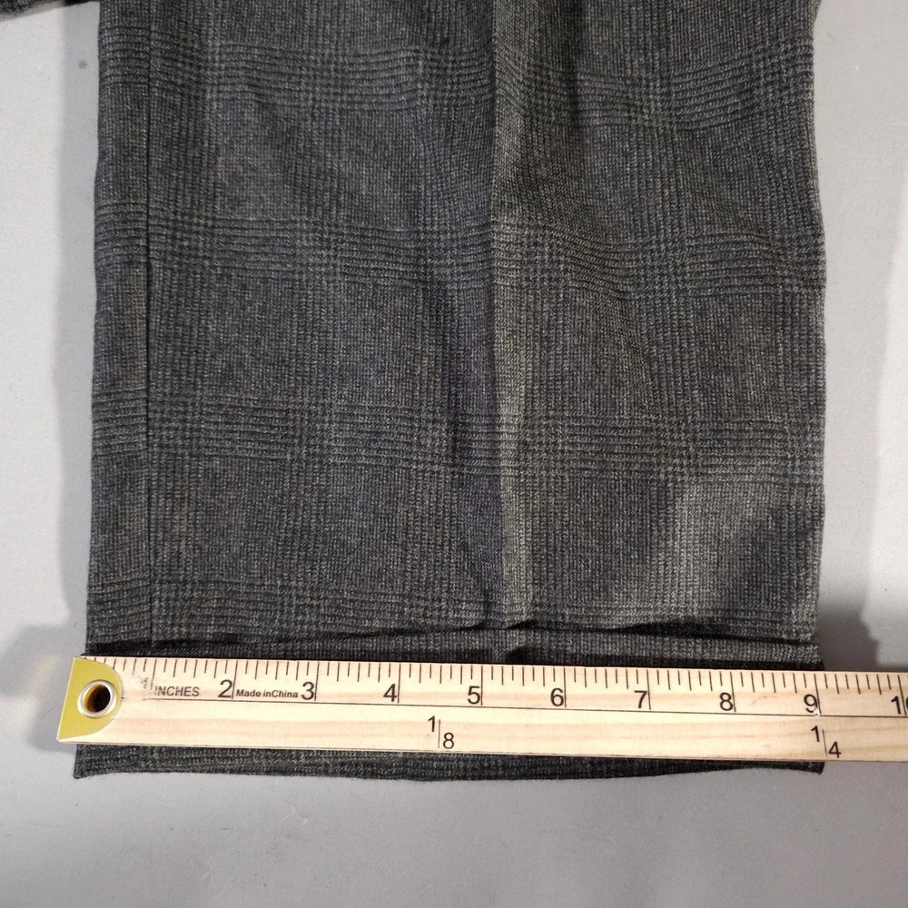 Jos. A. Bank Suit Mens 44R Gray Wool Cashmere Plaid 2-Button Pleated Cuffed